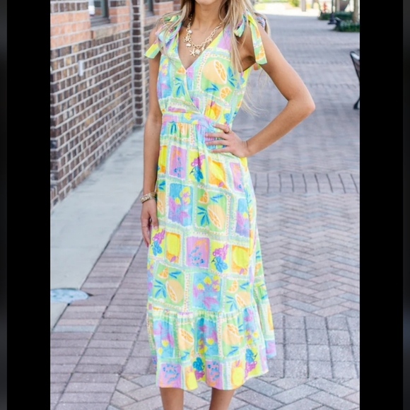 Sadie & Sage Dresses & Skirts - Sadie & Sage Mimosa Shoulder Tie Maxi Dress XS